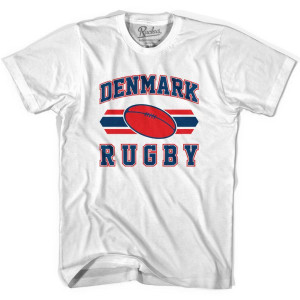 Denmark 90's Rugby Ball T-shirt - White Denmark 90's Rugby Ball T-shirt - White