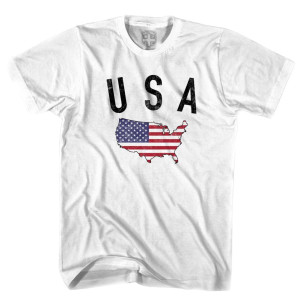 USA Flag & Country T-shirt - White USA Flag & Country T-shirt - White