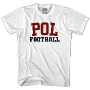 Poland POL Soccer T-shirt-White Poland POL Soccer T-shirt-White