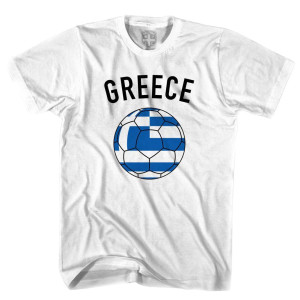 Greece Soccer Ball T-shirt - White Greece Soccer Ball T-shirt - White