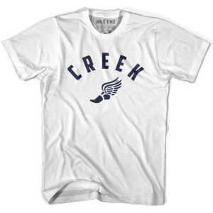 Creek Running Winged Foot Track T-shirt-White Creek Running Winged Foot Track T-shirt-White