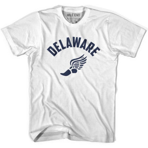 Delaware Running Winged Foot Track T-shirt - White Delaware Running Winged Foot Track T-shirt - White