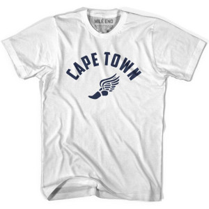 Cape Town Running Winged Foot Track T-shirt - White Cape Town Running Winged Foot Track T-shirt - White
