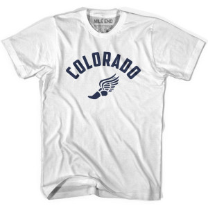 Colorado Running Winged Foot Track T-shirt - White Colorado Running Winged Foot Track T-shirt - White