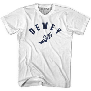 Dewey Running Winged Foot Track T-shirt-White Dewey Running Winged Foot Track T-shirt-White