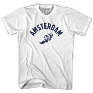 Amsterdam Running Winged Foot Track T-shirt - White Amsterdam Running Winged Foot Track T-shirt - White