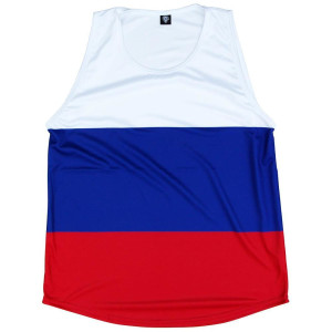 Russia Flag Sport Tank Made In USA - Red White Blue Russia Flag Sport Tank Made In USA - Red White Blue