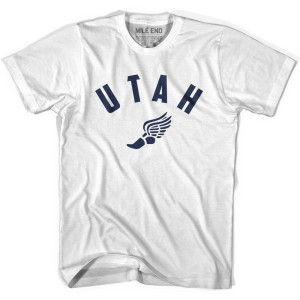 Utah Running Winged Foot Track T-shirt - White Utah Running Winged Foot Track T-shirt - White