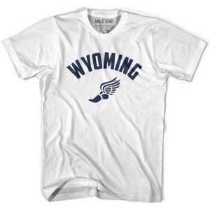 Wyoming Running Winged Foot Track T-shirt - White Wyoming Running Winged Foot Track T-shirt - White