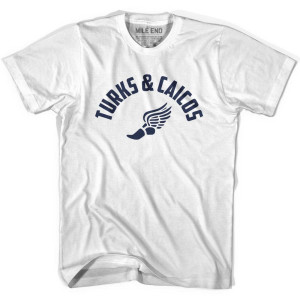 Turks & Caicos Running Winged Foot Track T-shirt - White