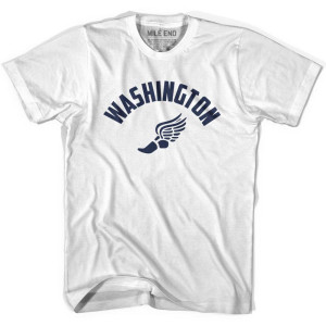 Washington Running Winged Foot Track T-shirt - White Washington Running Winged Foot Track T-shirt - White
