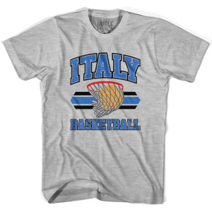 Italy 90's Basketball T-shirts - Grey Heather Italy 90's Basketball T-shirts - Grey Heather
