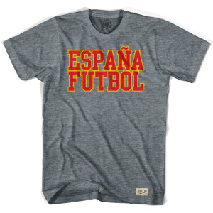 Spain Espana Futbol Nation Soccer T-shirt-Adult - Athletic Grey Spain Espana Futbol Nation Soccer T-shirt-Adult - Athletic Grey