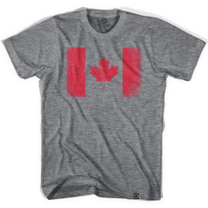 Canada Vintage Flag Soccer T-shirt-Adult - Athletic Grey Canada Vintage Flag Soccer T-shirt-Adult - Athletic Grey