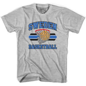 Sweden 90's Basketball T-shirts - Grey Heather Sweden 90's Basketball T-shirts - Grey Heather