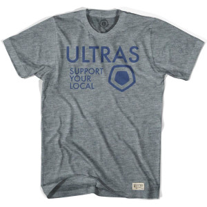 Ultras Support Your Local Soccer T-shirt-Adult - Athletic Grey Ultras Support Your Local Soccer T-shirt-Adult - Athletic Grey