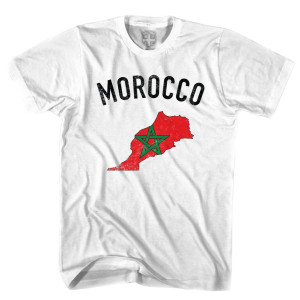 Morocco Flag & Country T-shirt-Adult - White