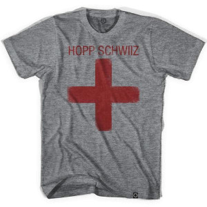Hopp Schwiiz Cross Soccer T-shirt-Adult - Athletic Grey