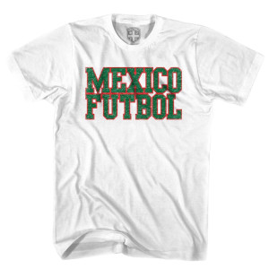 Mexico Futbol Nation Soccer T-shirt-Adult-White Mexico Futbol Nation Soccer T-shirt-Adult-White