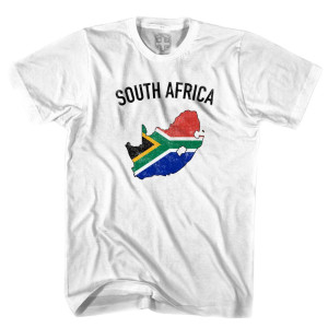 South Africa Flag & Country T-shirt-Adult - White South Africa Flag & Country T-shirt-Adult - White