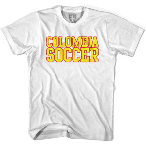 Colombia Soccer Nations World Cup T-shirt-Adult - White