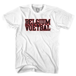 Belgium Voetbal Nation Soccer T-shirt-Adult-White