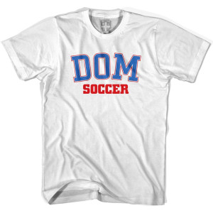Dominican Republic DOM Soccer Country Code T-shirt-Adult - White