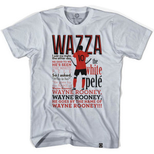 Wayne Rooney White Pele Soccer T-shirt-Adult - Cool Grey Wayne Rooney White Pele Soccer T-shirt-Adult - Cool Grey