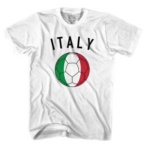 Italy Soccer Ball T-shirt-Adult - White