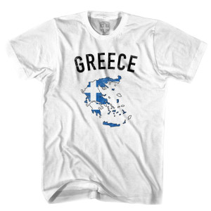 Greece Flag & Country T-shirt-Adult - White