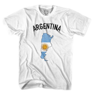 Argentina Flag & Country T-shirt-Adult - White