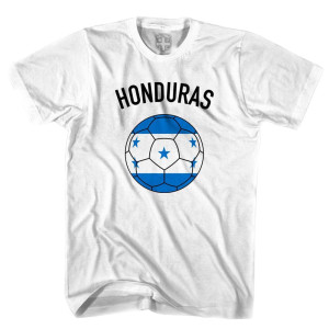 Honduras Soccer Ball T-shirt-Adult - White