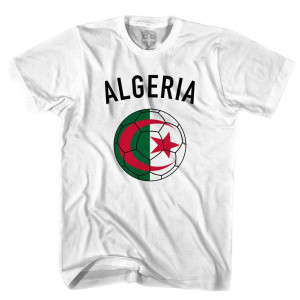 Algeria Soccer Ball T-shirt-Adult - White