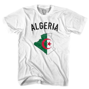 Algeria Flag & Country T-shirt-Adult - White