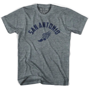 San Antonio Running Winged Foot Track T-shirt-Adult - Athletic Grey San Antonio Running Winged Foot Track T-shirt-Adult - Athletic Grey