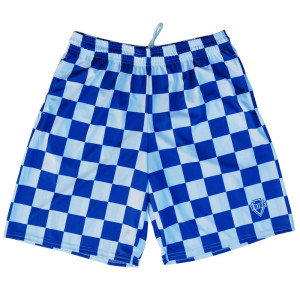 Royal and White Checkerboard Lacrosse Shorts Made in USA - Royal and White Royal and White Checkerboard Lacrosse Shorts Made in USA - Royal and White