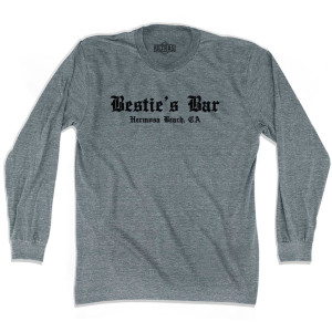Ultras George Best Bestie's Bar Hermosa Beach Soccer Long Sleeve T-shirt - Athletic Grey Ultras George Best Bestie's Bar Hermosa Beach Soccer Long Sleeve T-shirt - Athletic Grey