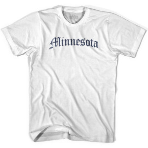 Womens Minnesota Old Town Font T-shirt - White Womens Minnesota Old Town Font T-shirt - White