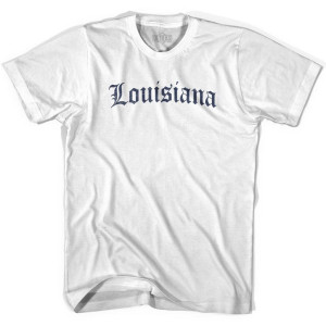 Louisiana Old Town Font T-shirt - White