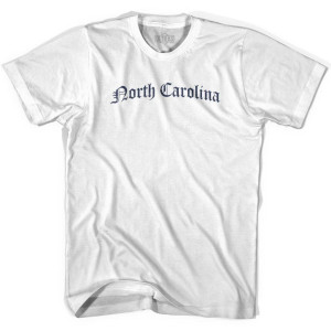 Womens North Carolina Old Town Font T-shirt - White Womens North Carolina Old Town Font T-shirt - White