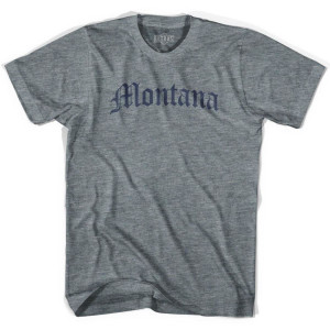 Youth Montana Old Town Font T-shirt - Athletic Grey Youth Montana Old Town Font T-shirt - Athletic Grey
