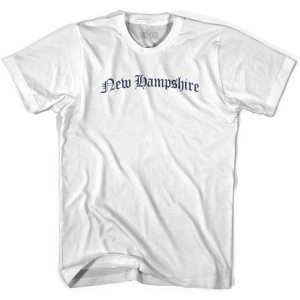 Womens New Hampshire Old Town Font T-shirt - White