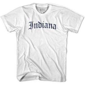 Womens Indiana Old Town Font T-shirt - White Womens Indiana Old Town Font T-shirt - White
