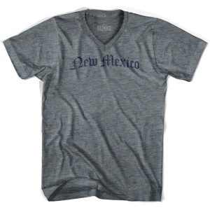 New Mexico Old Town Font V-neck T-shirt - Athletic Grey New Mexico Old Town Font V-neck T-shirt - Athletic Grey