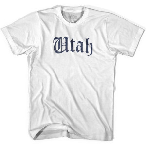 Youth Utah Old Town Font T-shirt - White Youth Utah Old Town Font T-shirt - White