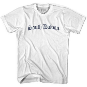 Youth South Dakota Old Town Font T-shirt - White Youth South Dakota Old Town Font T-shirt - White