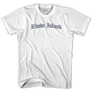 Youth Rhode Island Old Town Font T-shirt - White Youth Rhode Island Old Town Font T-shirt - White