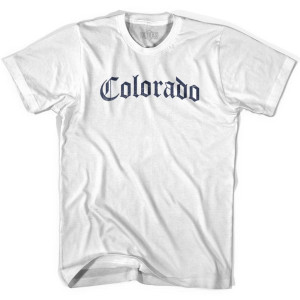 Youth Colorado Old Town Font T-shirt - White Youth Colorado Old Town Font T-shirt - White