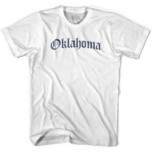 Youth Oklahoma Old Town Font T-shirt - White Youth Oklahoma Old Town Font T-shirt - White