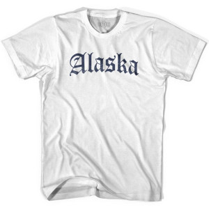 Youth Alaska Old Town Font T-shirt - White